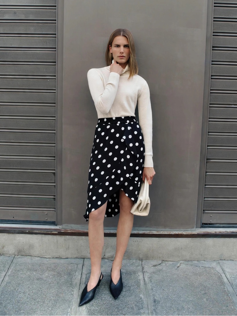 InWear Copenhagen 1969 “Valeria” Polka Dot High-Low Skirt - Sz. 6